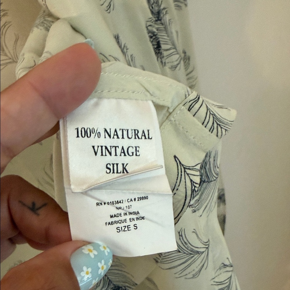 Winter Kate Cream Feather-Print Drape Cardigan size s EUC - Picture 5 of 5